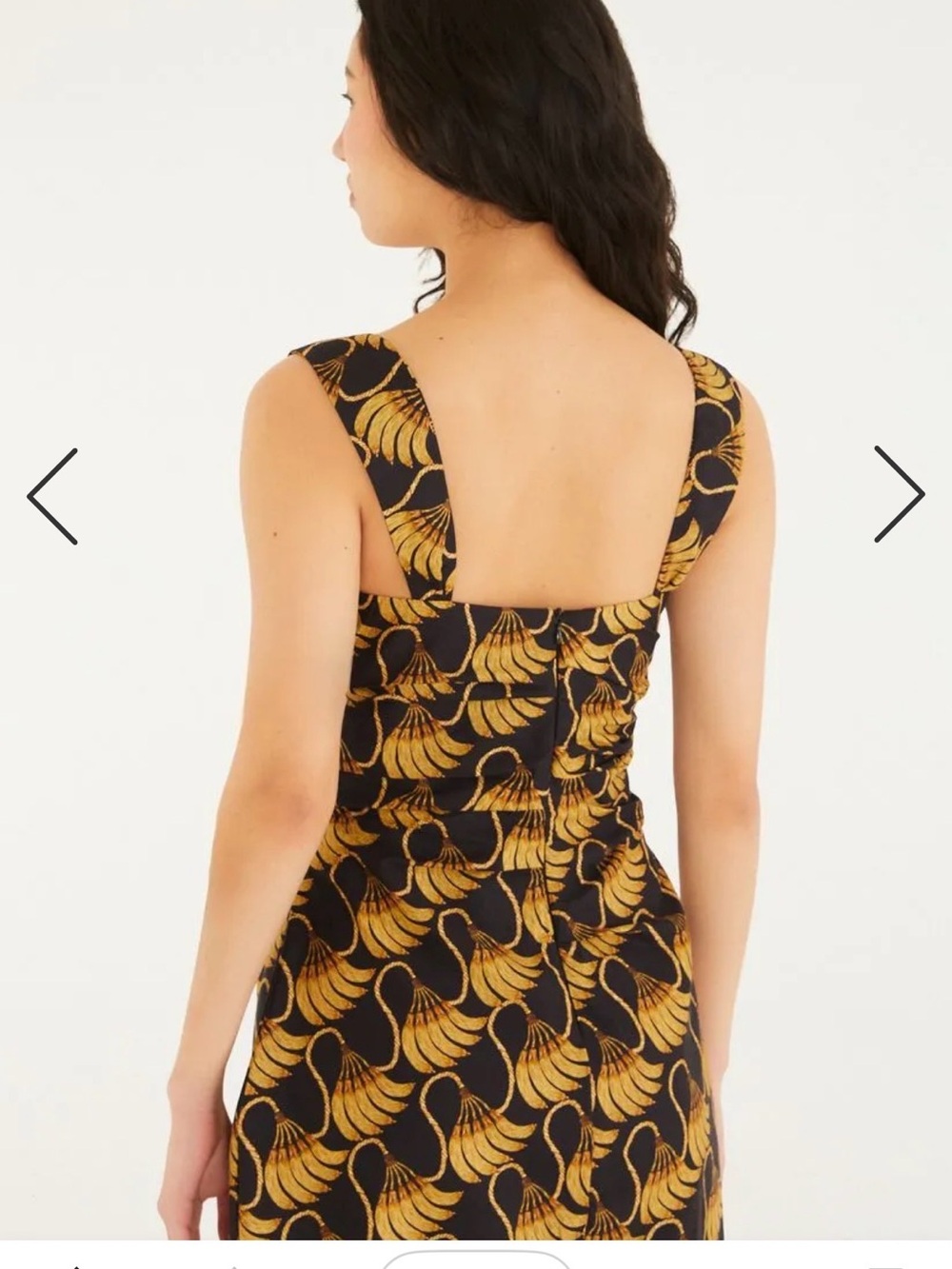 FARM Rio Black Dress with Gold Botanical Print - Picture 2 of 8